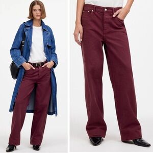 madewell Low-Slung Baggy Jeans Bordeaux Rigid Size 24